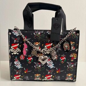 Ed Hardy Tote Bag With Charms